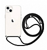 iPhone 15 Plus Siyah Askl effaf Silikon Klf