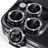 iPhone 15 Pro Max Siyah Crystal Tal Kamera Lensi Koruyucu