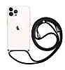 iPhone 15 Pro Siyah Askl effaf Silikon Klf