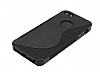 iPhone SE / 5 / 5S Desenli Siyah Silikon Klf - Resim 1
