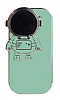 iPhone 6 Plus / 6S Plus Astronot Kamera Korumal Standl Yeil Silikon Klf