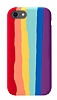 iPhone 7 / 8 Rainbow Lansman Krmz Silikon Klf