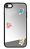 iPhone SE 2020 Renkli Figrl Aynal Silver Rubber Klf