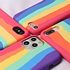 iPhone XR Rainbow Lansman Krmz Silikon Klf - Resim 7