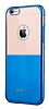 Joyroom iPhone 6 Plus / 6S Plus Metalik Mavi effaf Rubber Klf
