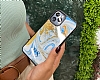Dafoni Glossy iPhone SE 2020 Kiiye zel Harfli Simli Gold Mermer Klf - Resim: 3