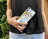 Dafoni Glossy Samsung Galaxy A71 Kiiye zel Harfli Simli Gold Mermer Klf - Resim: 1