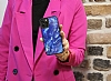 Dafoni Glossy Samsung Galaxy Note 20 Ultra Kiiye zel ki Harf Simli Mavi Mermer Klf - Resim 1
