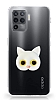 Oppo Reno 5 Lite Kedi Figrl Telefon Tutuculu Beyaz Silikon Klf