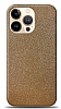 Dafoni iPhone 13 Pro Gold Parlak Simli Telefon Kaplama