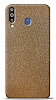 Dafoni Samsung Galaxy M30 Gold Parlak Simli Telefon Kaplama