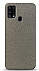 Dafoni Samsung Galaxy M31s Silver Parlak Simli Telefon Kaplama