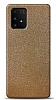 Dafoni Samsung Galaxy S10 Lite Gold Parlak Simli Telefon Kaplama