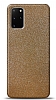 Dafoni Samsung Galaxy S20 Plus Gold Parlak Simli Telefon Kaplama