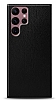 Dafoni Samsung Galaxy S22 Ultra 5G Siyah Deri Grnml Telefon Kaplama