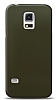 Dafoni Samsung Galaxy S5 Metalik Parlak Grnml Koyu Yeil Telefon Kaplama
