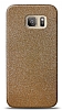 Dafoni Samsung Galaxy S7 Edge Gold Parlak Simli Telefon Kaplama