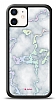 Dafoni Hologram iPhone 12 Mini 5.4 in Beyaz Mermer Desenli Klf