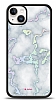 Dafoni Hologram iPhone 15 Plus Beyaz Mermer Desenli Klf