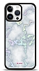 Dafoni Hologram iPhone 15 Pro Max Beyaz Mermer Desenli Klf