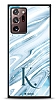 Dafoni Glossy Samsung Galaxy Note 20 Ultra Kiiye zel Harf Simli Mavi Mermer Klf