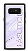 Dafoni Glossy Samsung Galaxy Note 8 Kiiye zel simli Simli Mor Mermer Klf
