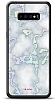 Dafoni Hologram Samsung Galaxy S10 Beyaz Mermer Desenli Klf