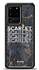 Dafoni Glossy Samsung Galaxy S20 Ultra Kiiye zel simli Simli Siyah Mermer Klf
