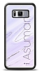 Dafoni Glossy Samsung Galaxy S8 Kiiye zel simli Simli Mor Mermer Klf