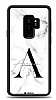 Dafoni Glossy Samsung Galaxy S9 Plus Kiiye zel Harf simli White Marble Klf