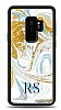 Dafoni Glossy Samsung Galaxy S9 Plus Kiiye zel Harfli Simli Gold Mermer Klf