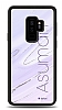 Dafoni Glossy Samsung Galaxy S9 Plus Kiiye zel simli Simli Mor Mermer Klf