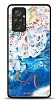 Dafoni Glossy Xiaomi Redmi Note 10 Pro Kiiye zel ift Harf Simli Okyanus Mermer Klf