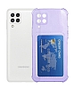 Samsung Galaxy A22 4G Kartlkl Kamera Korumal effaf Mor Rubber Klf