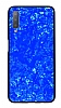 Samsung Galaxy A7 2018 Desenli Silikon Kenarl Mavi Rubber Klf