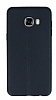 Samsung Galaxy C5 Deri Desenli Ultra nce Siyah Silikon Klf