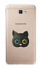 Samsung Galaxy J7 Prime Kedi Figrl Telefon Tutuculu Siyah Silikon Klf