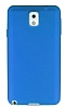 Samsung Galaxy Note 3 Mat Mavi Silikon Klf