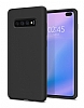 Samsung Galaxy S10 Plus Mat Siyah Silikon Klf