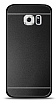 Samsung Galaxy S6 Edge Metal Siyah eritli Rubber Klf