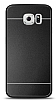 Samsung Galaxy S6 Metal Siyah eritli Rubber Klf