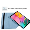 Samsung Galaxy Tab A7 Lite T225 360 Derece Dner Standl Mavi Deri Klf - Resim: 2