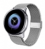 Eiroo Milanese Loop Samsung Galaxy Watch Active 2 Silver Metal Kordon (44 mm)