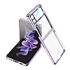 Samsung Galaxy Z Flip 4 Metalik Kenarl Mor Cam Klf