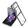 Samsung Galaxy Z Flip 4 Metalik Kenarl Siyah Cam Klf