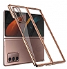 Samsung Galaxy Z Fold2 5G Metalik Kenarl Rose Gold Cam Klf