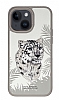Santa Barbara Polo Racquet Club iPhone 15 Savanna Snow Leopard Gerek Deri Klf