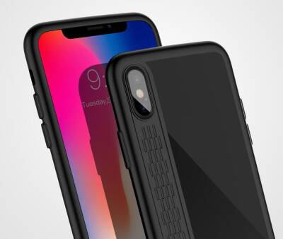 Hoco iPhone X / XS Kırmızı Silikon Kenarlı Şeffaf Rubber Kılıf - 5