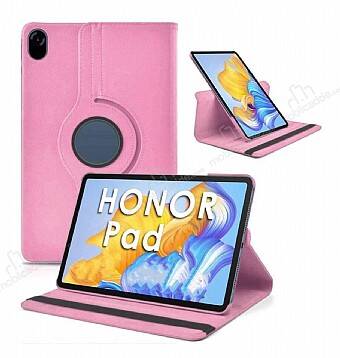 Honor Pad X8 Pro 11.5 360 Derece Döner Standlı Açık Pembe Deri Kılıf - 1