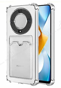 Honor X9a Kartlıklı Kamera Korumalı Şeffaf Rubber Kılıf - 1